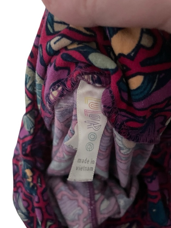 LuLaRoe Vibrant Pink Patterned Stretch Leggings EUC - Picture 5 of 6